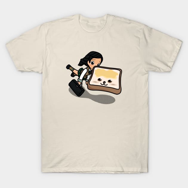 Japanese Schoolgirl Morning Bread Bumping Accident T-Shirt by sadpanda